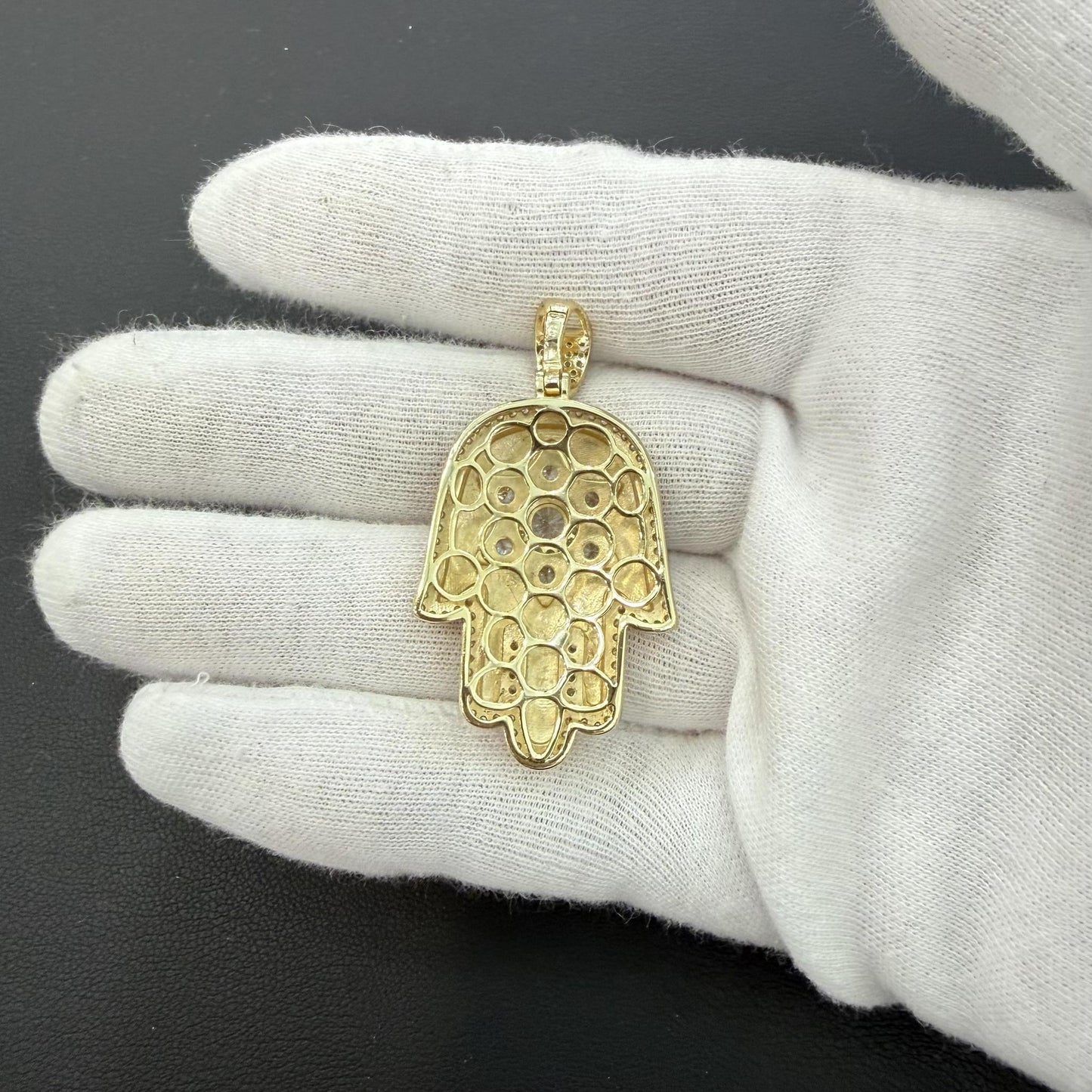 Hamsa Pendant Gold Plated 925 Sterling Silver