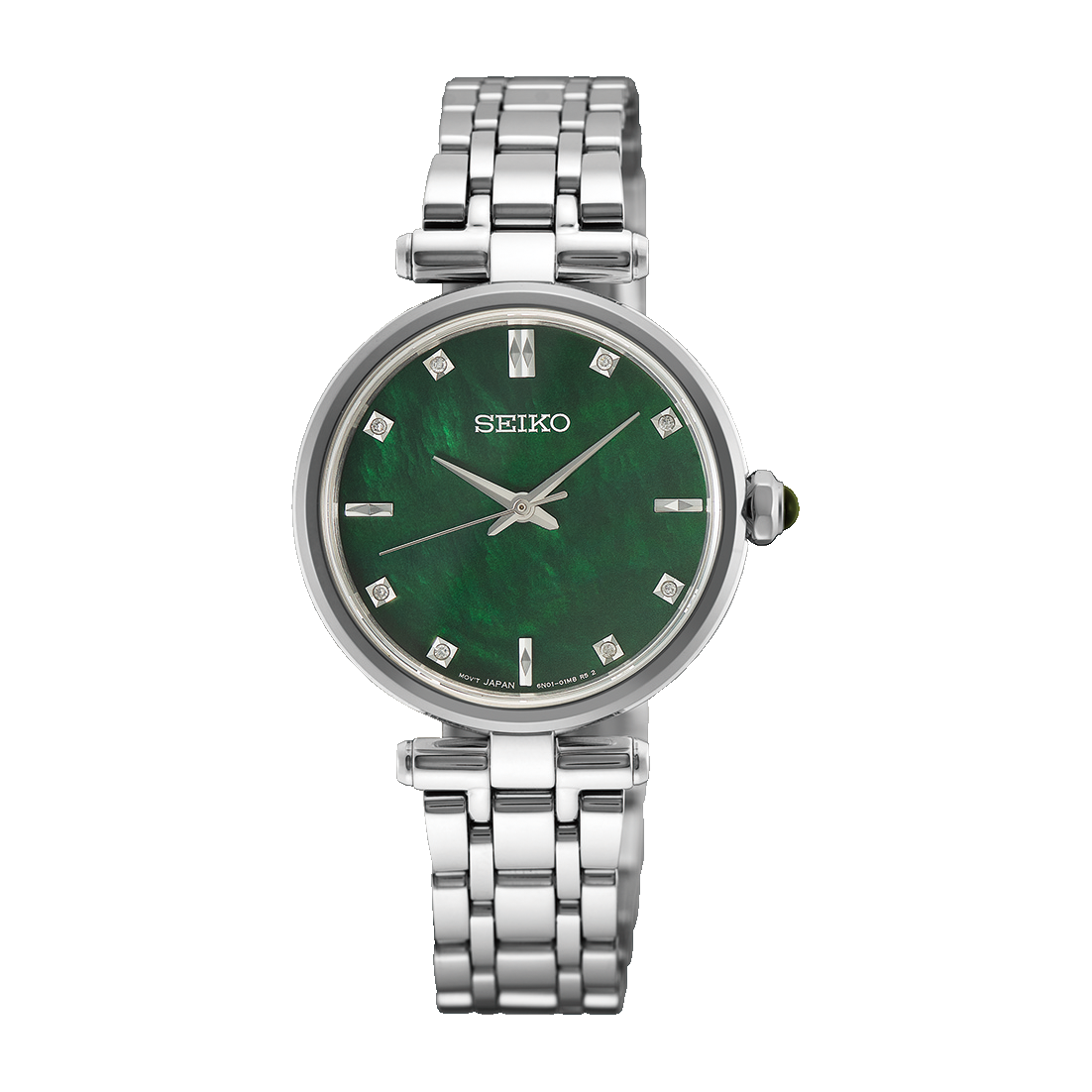 Seiko Diamond Green Mother of Pearl Dial Women's Watch HGH006