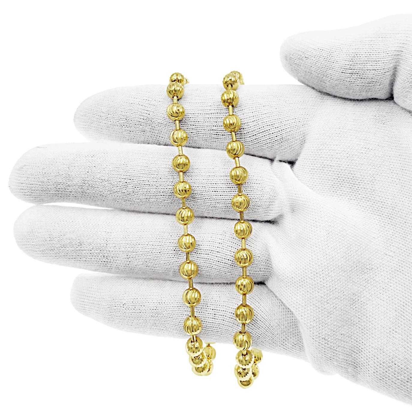 Ball Chain Necklace 5mm Real 10K Yellow Gold 22 in