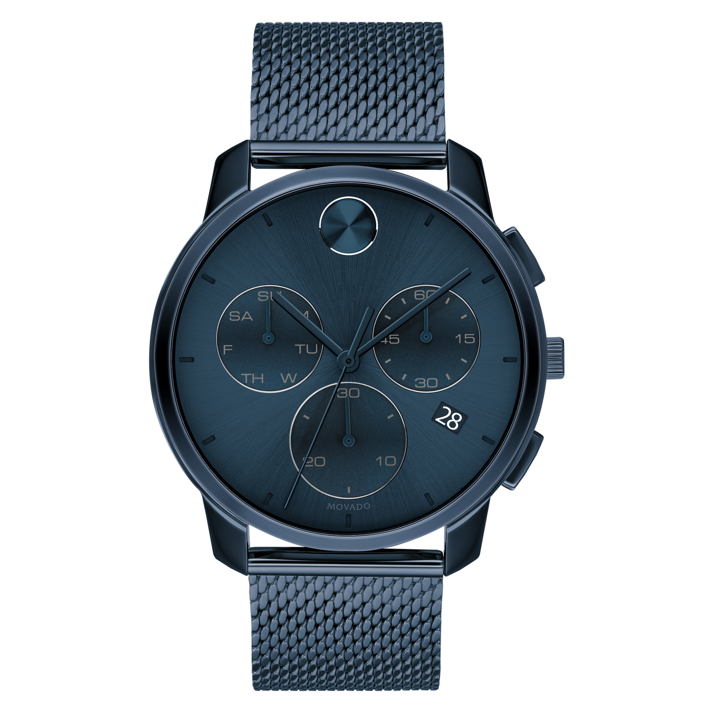 Movado BOLD Chronograph Blue Men's Mesh Bracelet Watch 3600633