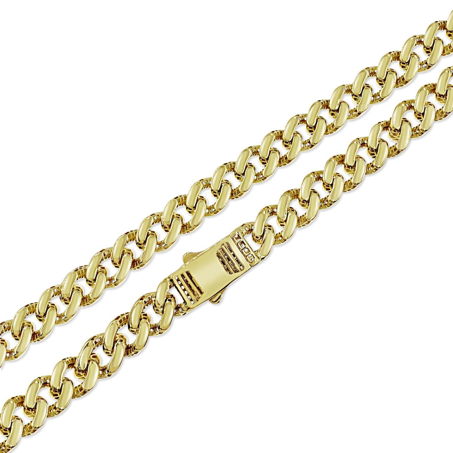 14k Yellow Gold Miami Cuban Curb Link Chain Necklace 9mm