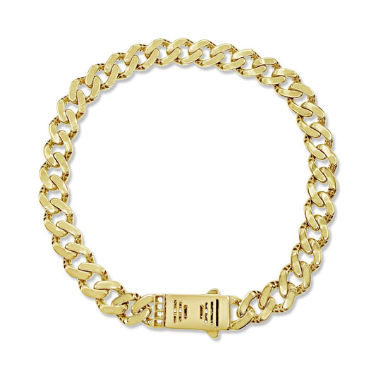 10K Yellow Gold Cuban Link Chain Bracelet