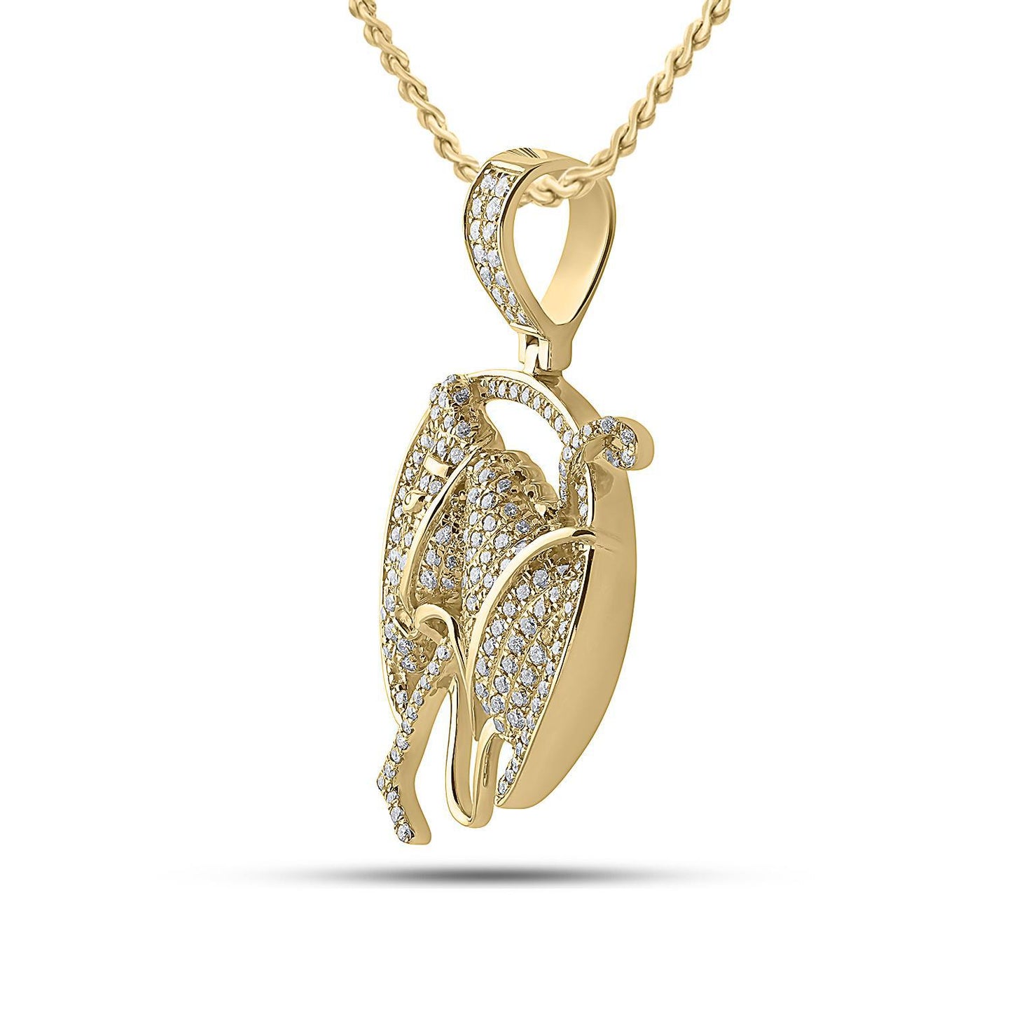 2 Cttw Diamond Lucky Horseshoe Horse Mens Pendant Charm 10k Yellow Gold