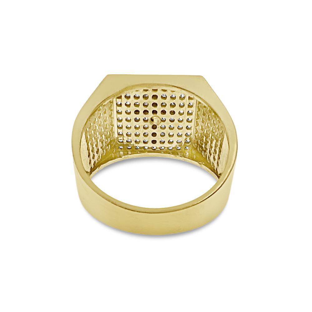 Cross Mens Signet Pinky Ring 10k Yellow Gold