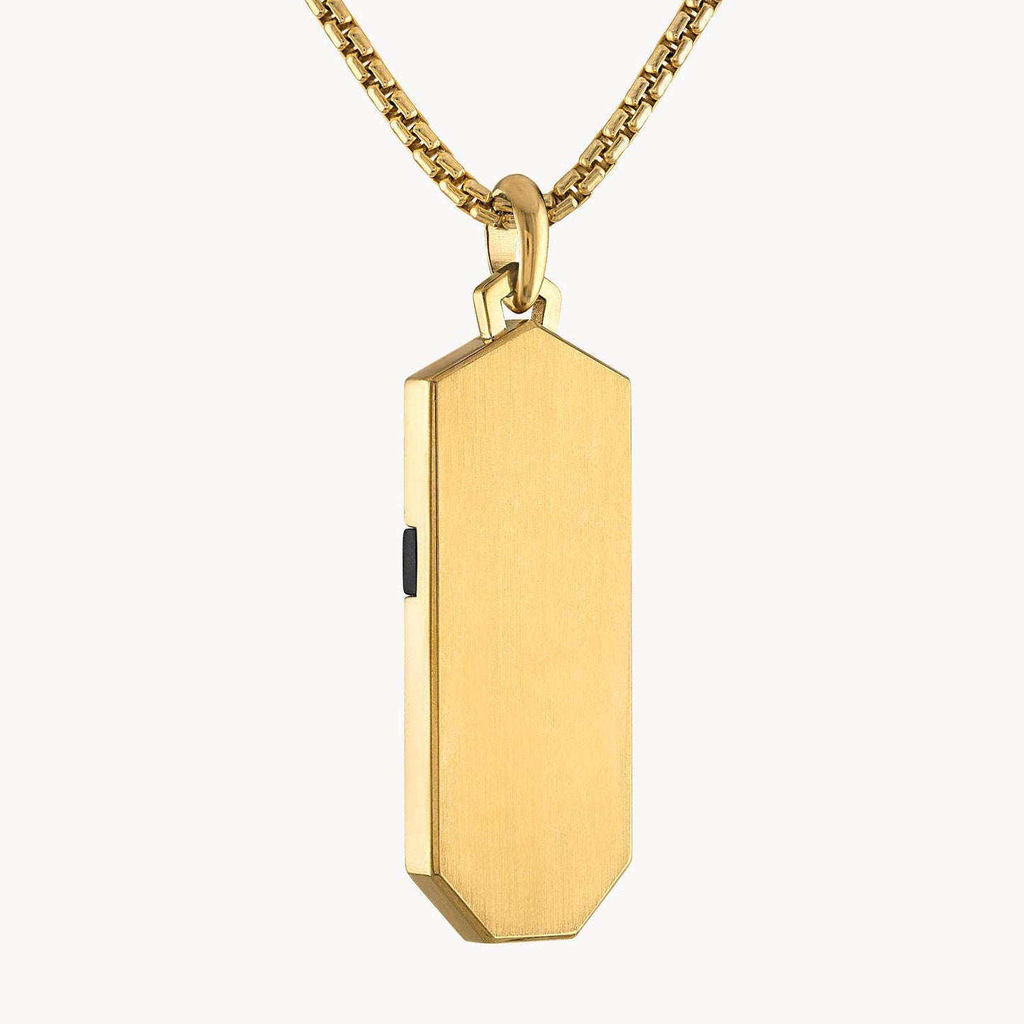 Bulova Icon Cross Diamond Pendant Dog Tag Gold Tone Necklace BVC1076-G6STQ72