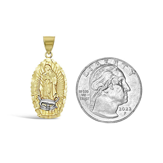 14K Gold Virgin Mary Pendant