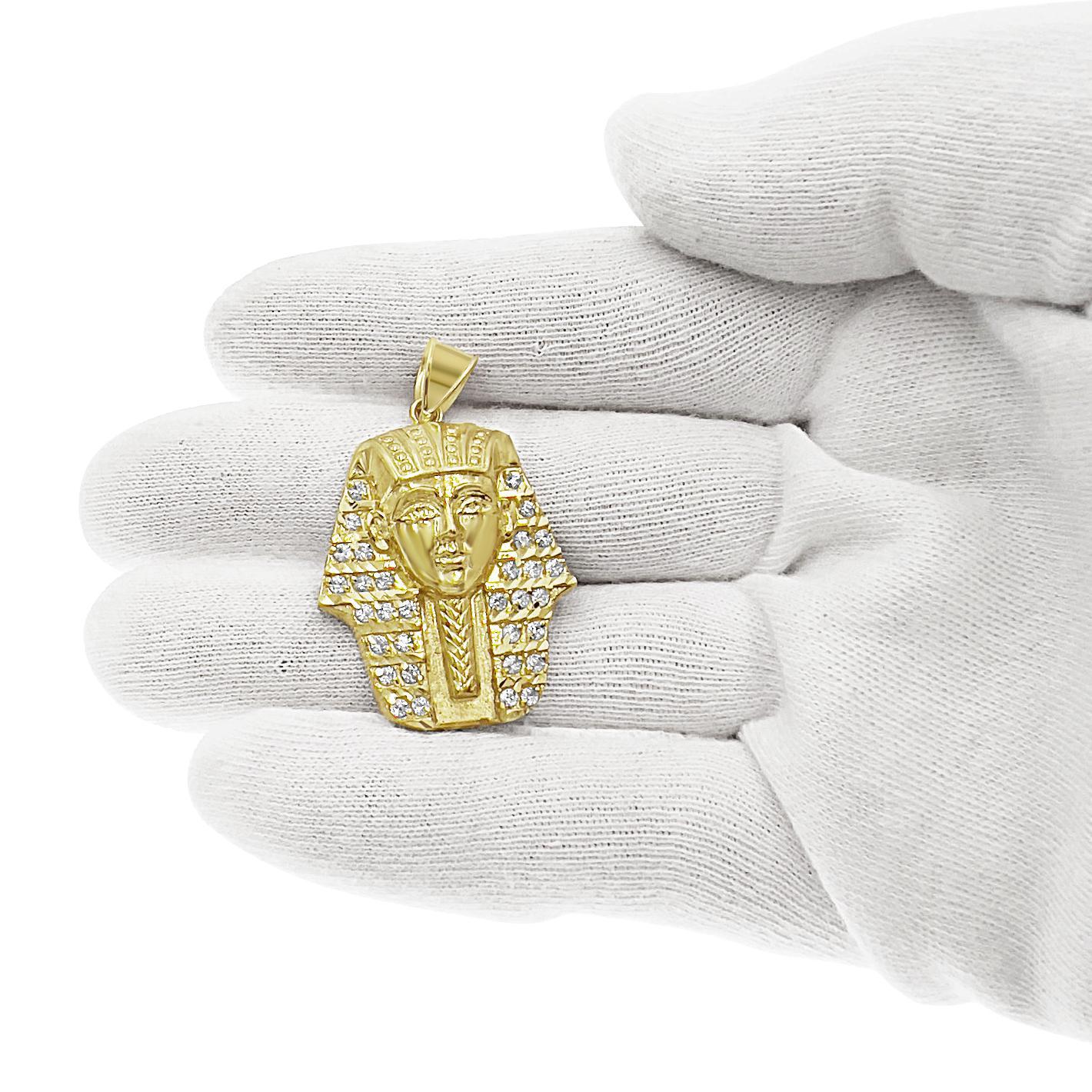 10k Yellow Gold Egyptian Pharaoh King Pendant