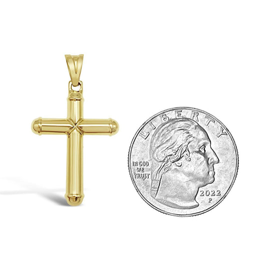 10K Yellow Gold Plain Cross Pendant