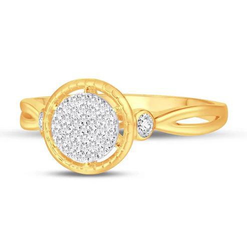 Diamond Circle Cluster Bridal Engagement Ring 10k Yellow Gold