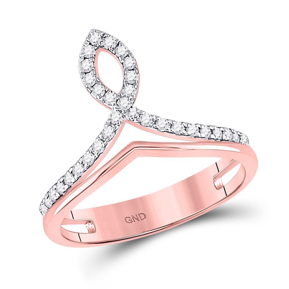 0.25cttw Round Diamond Womens Band Ring 10k Rose Gold