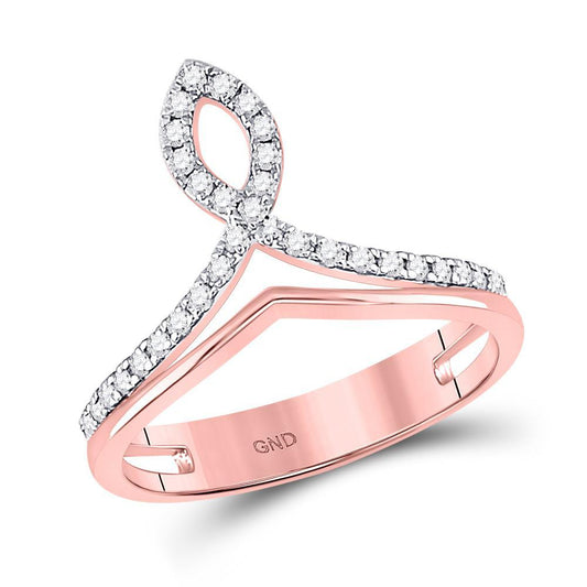 0.25cttw Round Diamond Womens Band Ring 10k Rose Gold