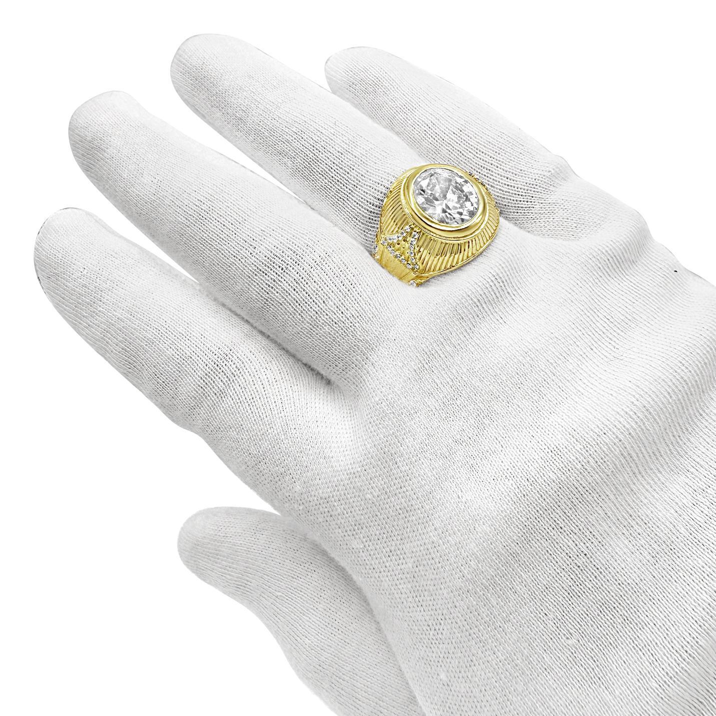10k Yellow Gold Oval Signet Pinky Ring