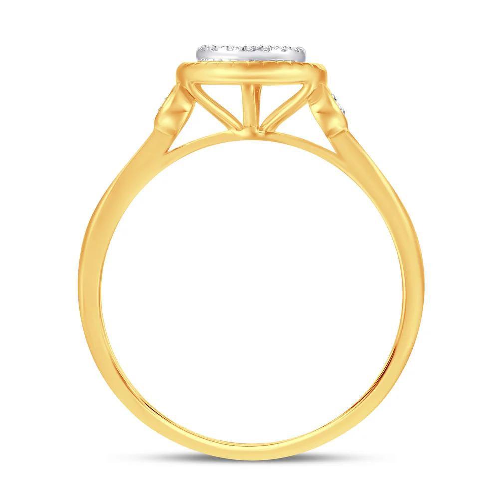 Diamond Circle Cluster Bridal Engagement Ring 10k Yellow Gold