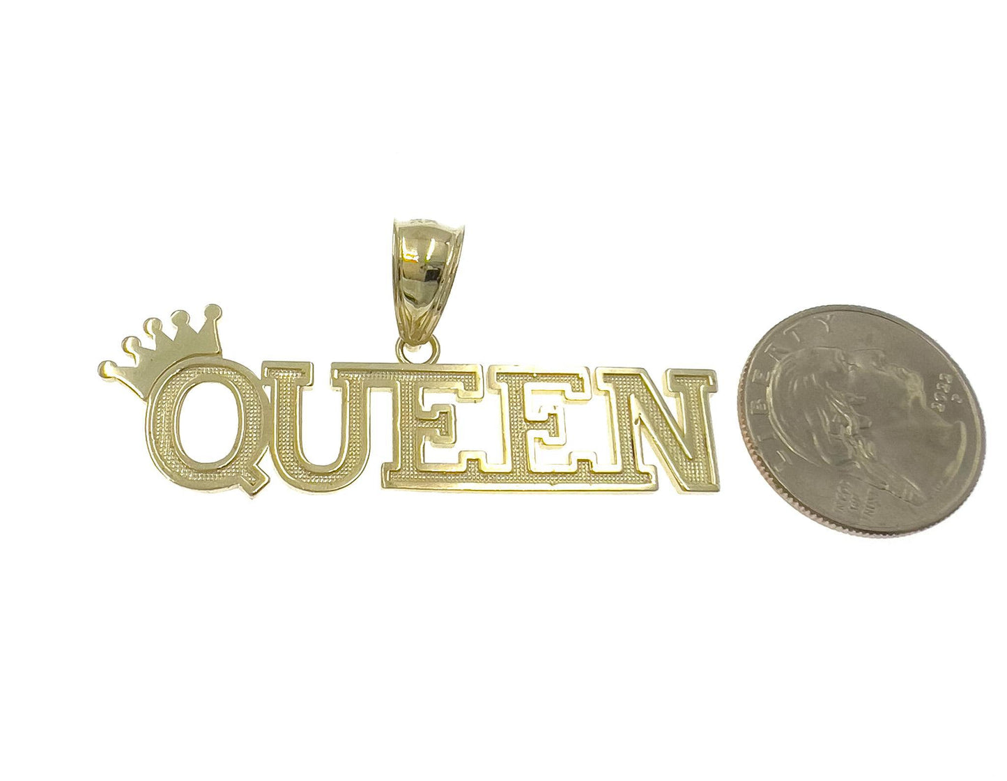 Queen Pendant 10k Yellow Gold Charm