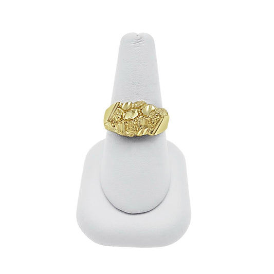 10K Yellow Gold Men's Nugget Ring