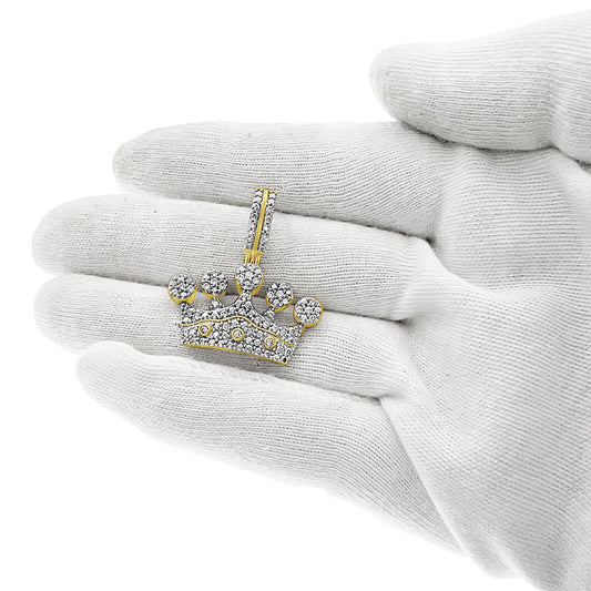 0.49ctw Diamond Crown Pendant 10k Yellow Gold