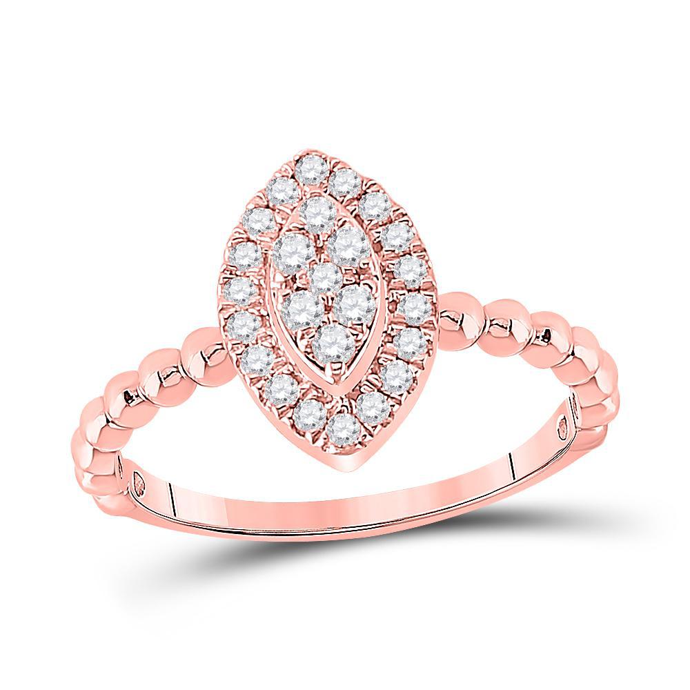 0.32 Cttw Diamond Bridal Engagement Womens Ring 10k Rose Gold
