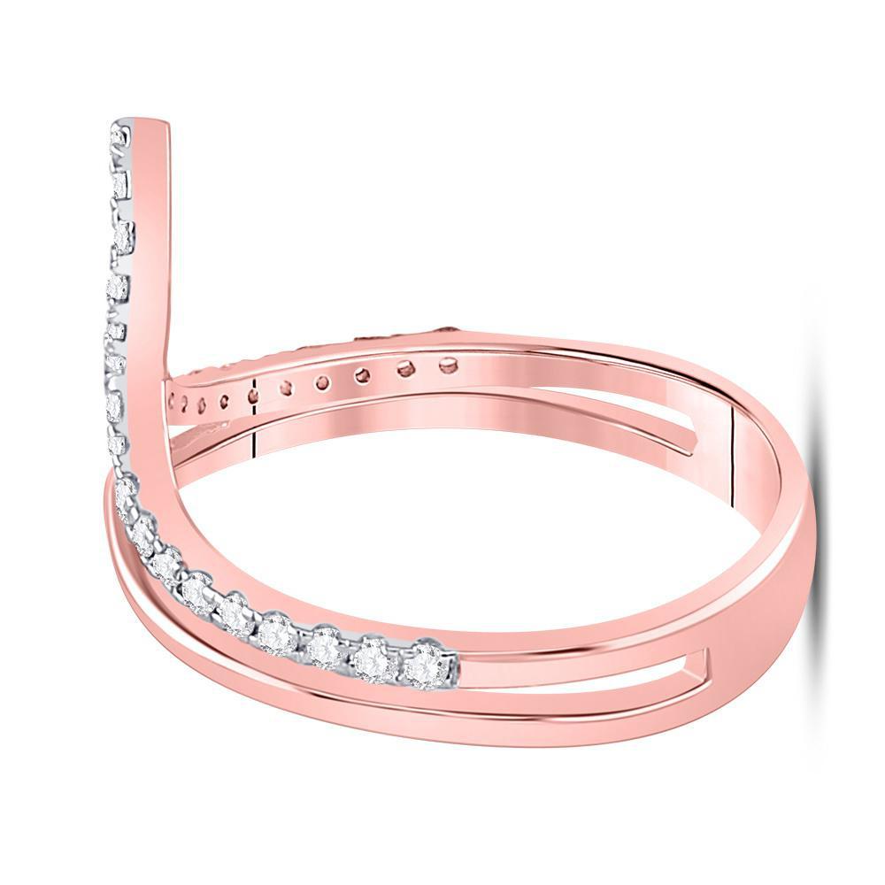 0.25cttw Round Diamond Womens Band Ring 10k Rose Gold