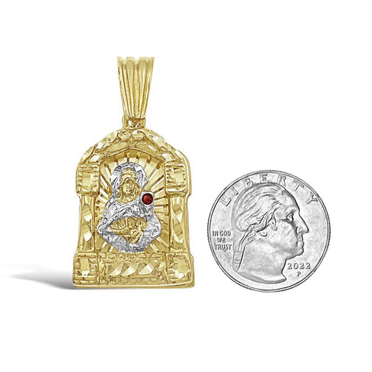 10k Gold Santa Saint Barbara Pendant Charm 1.8"