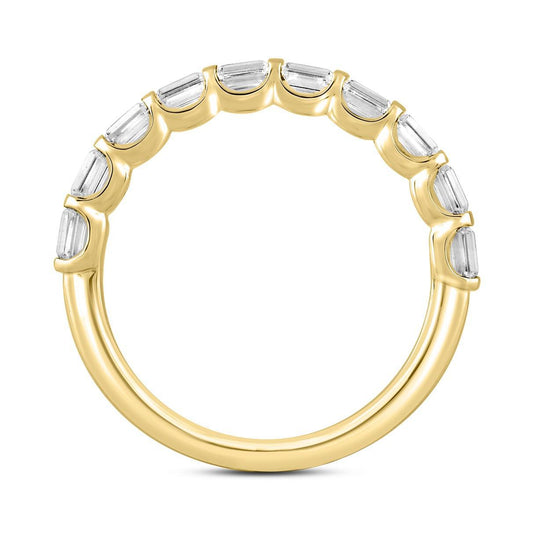 1ctw Lab Grown Emerald Cut Diamond Wedding Band 14K Yellow Gold