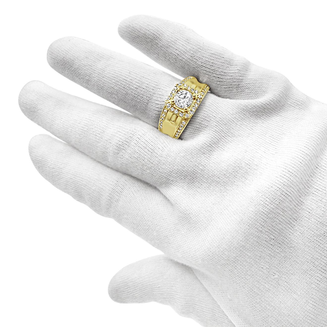 10K Yellow Gold Mens Signet Pinky Ring