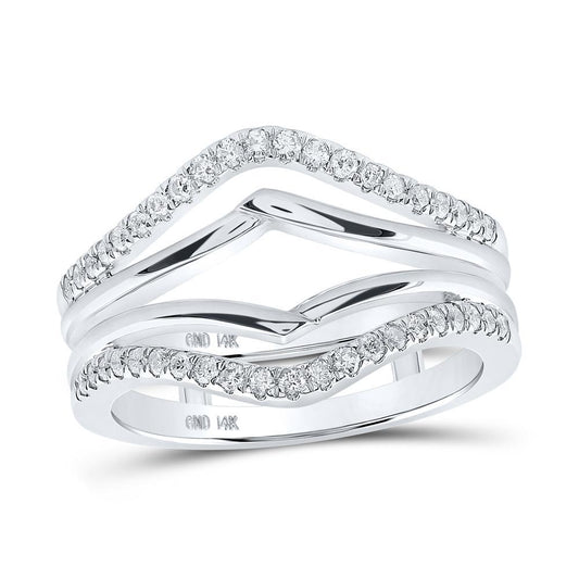 0.34 Cttw Round Diamond Wrap Enhancer Womens Wedding Ring Band 14k White Gold