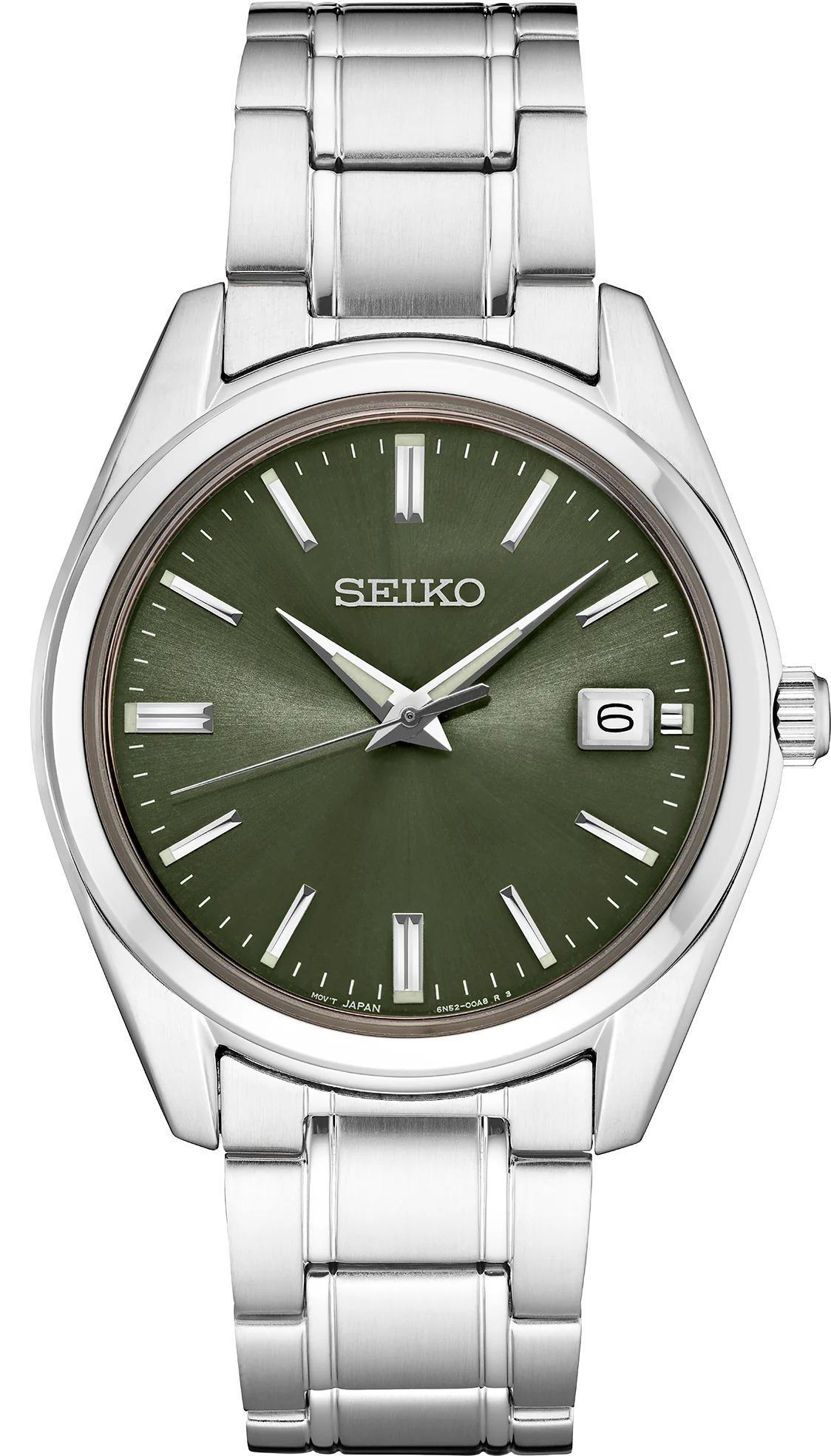 seiko green dial dress Seiko Essentials Green Dial Mens Watch SUR527