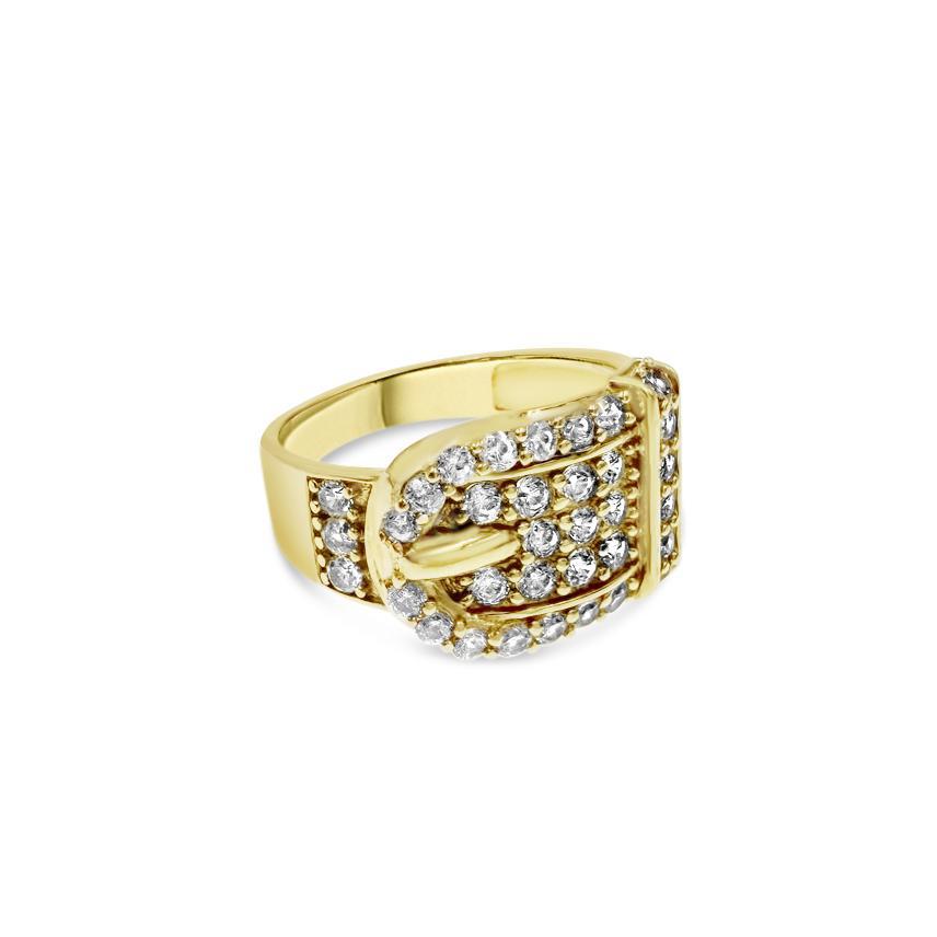 14K Yellow Gold Buckle Ring