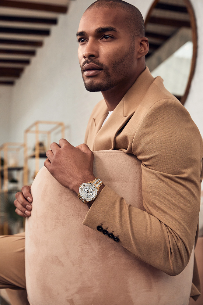 Bulova Octava Crystal Gold Tone Mens Watch 98C126