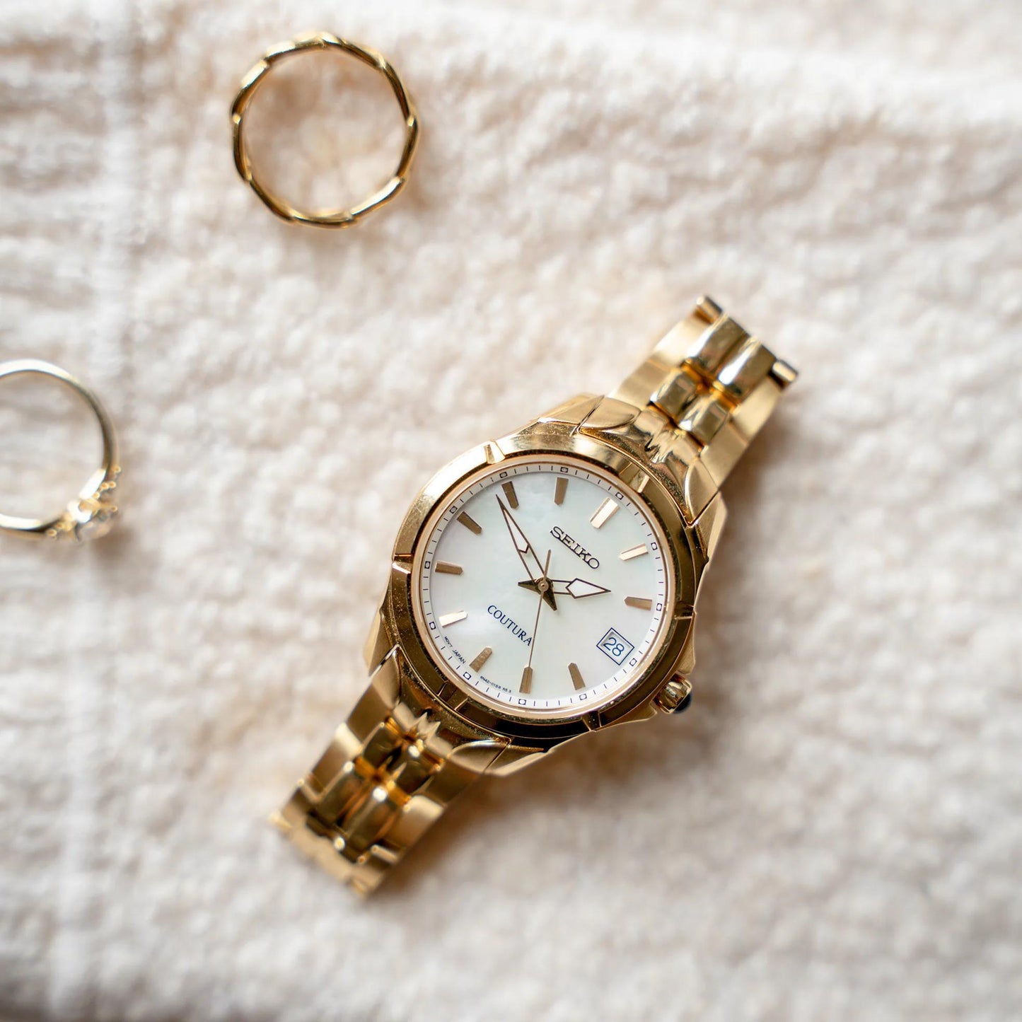 Seiko Coutura Mother of Pearl Dial Womens Watch SUR588