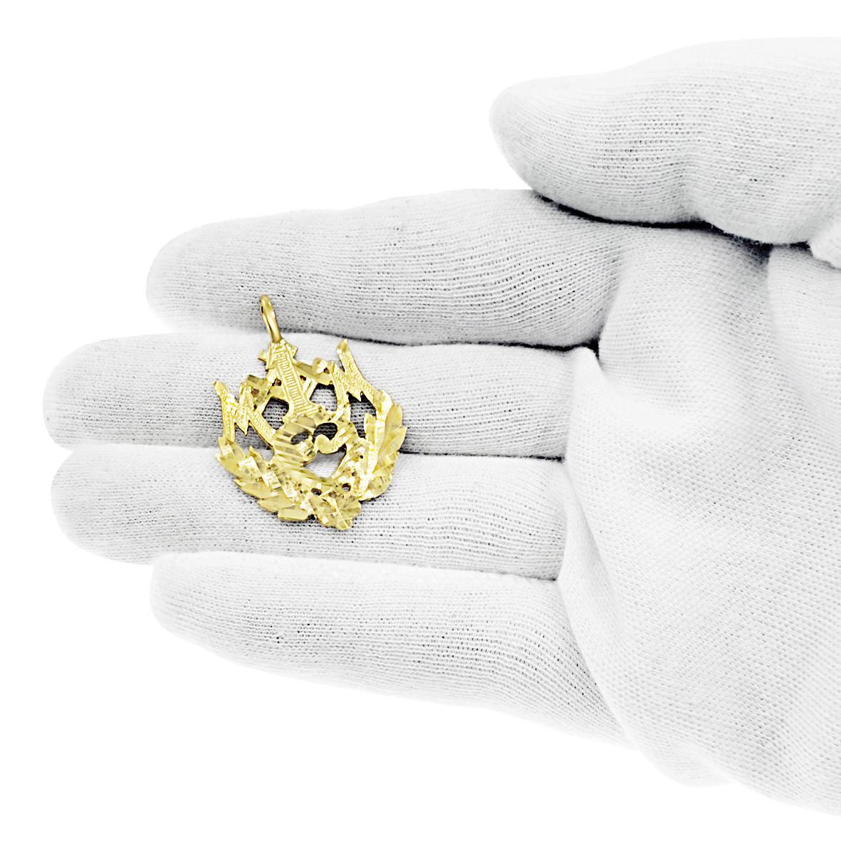 10K Yellow Gold Number 1 Mom Pendant Charm