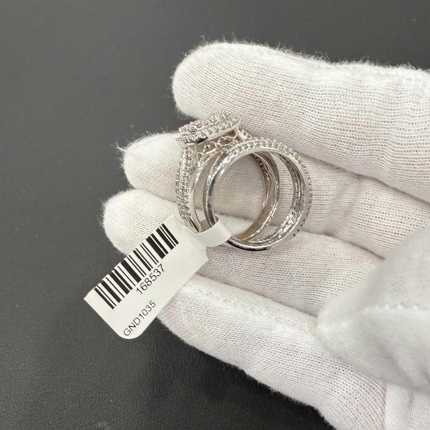 1.50cttw Diamond Cushion Shape Bridal Wedding Ring Set 10k White Gold