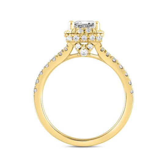 2.75ctw Lab Grown Diamond Emerald Halo Engagement Ring 14k Gold