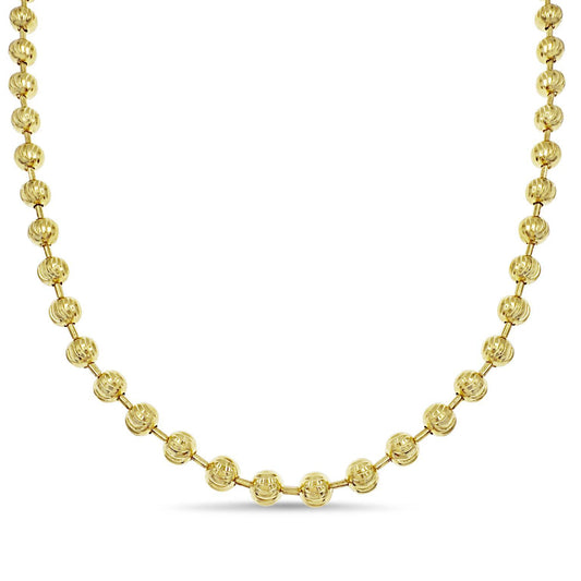 Ball Chain Necklace 5mm Real 10K Yellow Gold 22 in