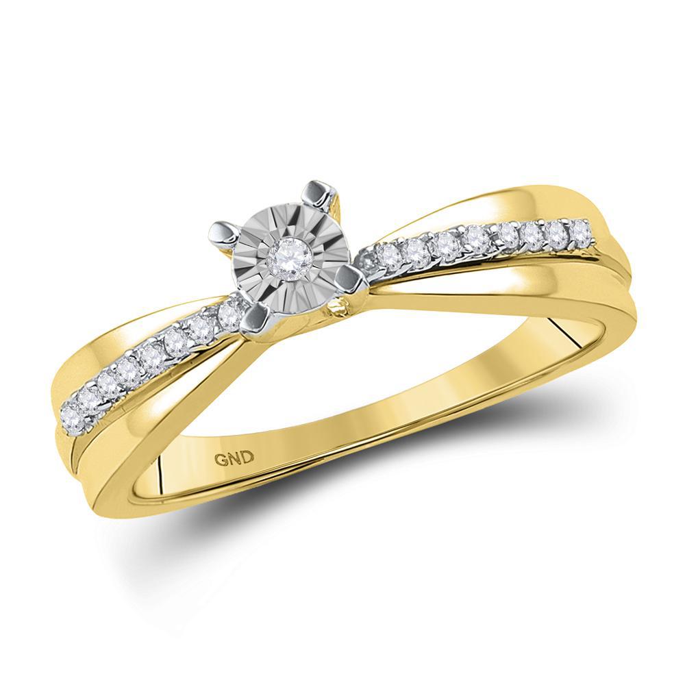 0.20ctw Diamond Engagement Ring 10K Yellow Gold Split Shank
