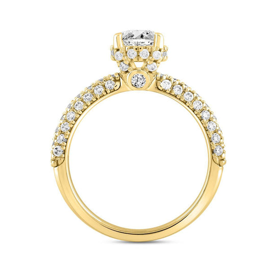 2.75ctw Lab Grown Diamond Oval Halo Engagement Ring 14K Yellow Gold
