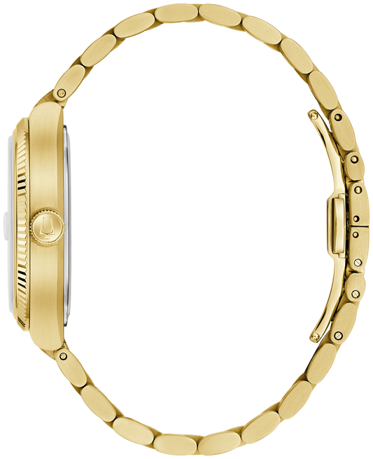 Bulova Super Seville Precisionist Gold Tone Black Dial Mens Watch 97B246