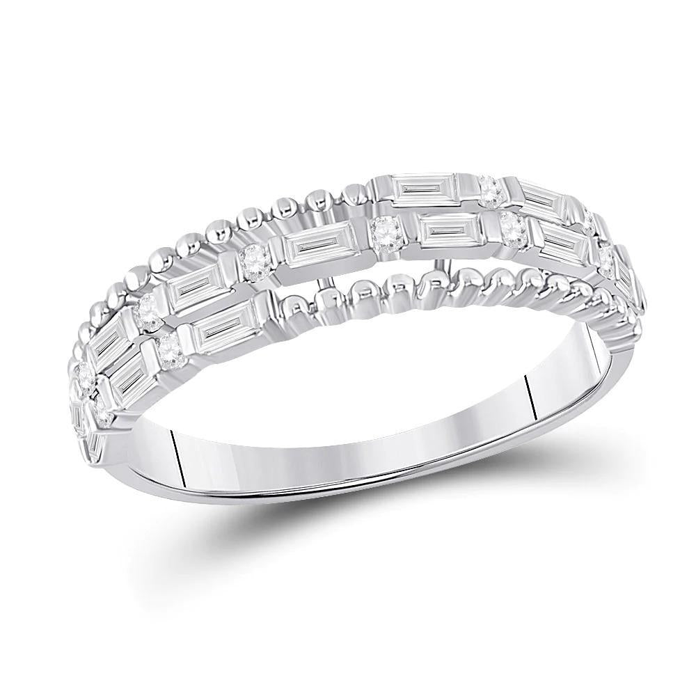 0.30ctw Baguette Diamond Womens Wedding Band Ring 14K White Gold