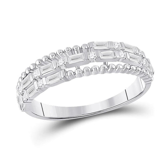 0.30ctw Baguette Diamond Womens Wedding Band Ring 14K White Gold