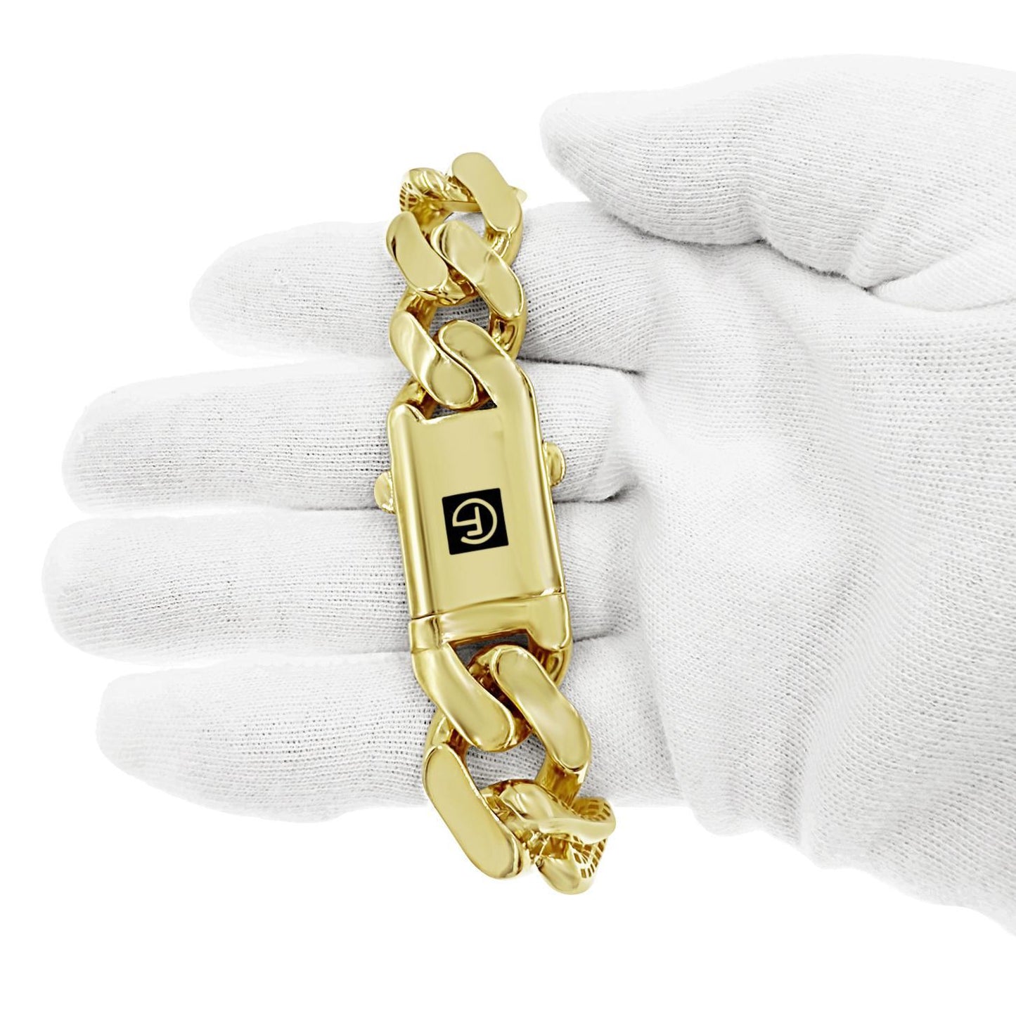 10K Yellow Gold Royal Monaco Cuban Link Bracelet 18.5mm Chain