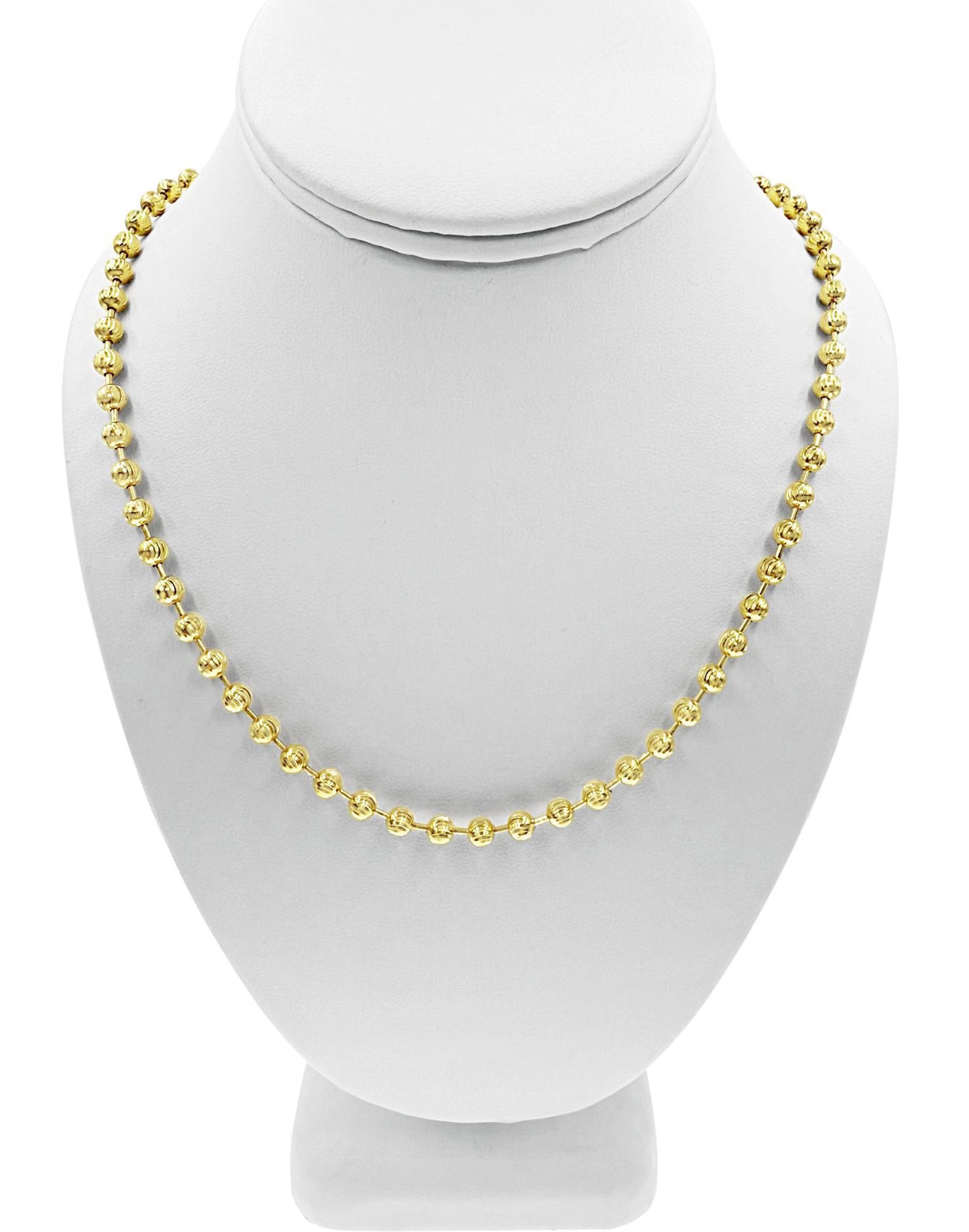 Ball Chain Necklace 5mm Real 10K Yellow Gold 20 in