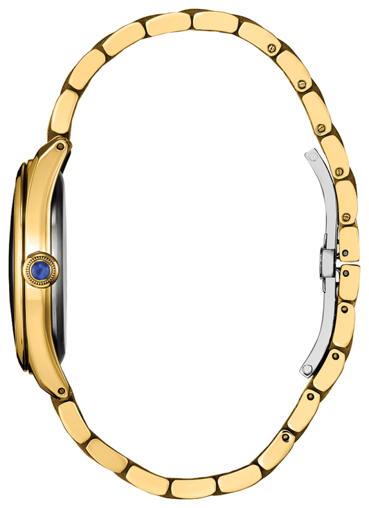 Citizen L Classic Eco-Drive Gold tone Blue Dial Womens Watch EM1142-84L