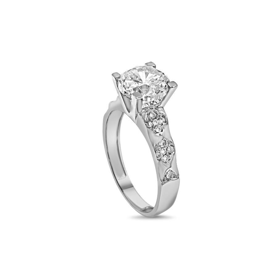 14k White Gold Bridal Engagement Ring