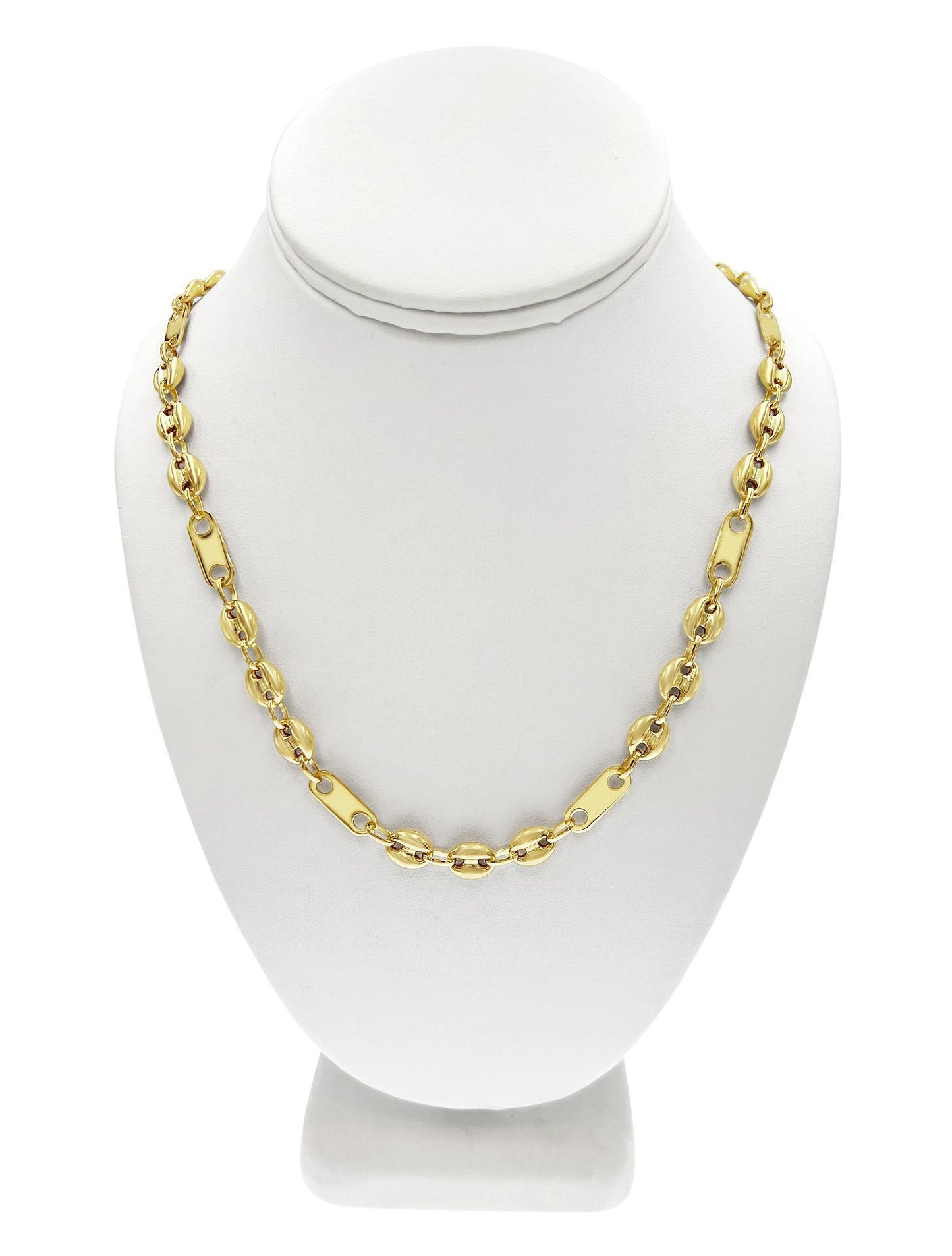 10k Gold Mariner Anchor Link Chain Necklace 8mm 24"