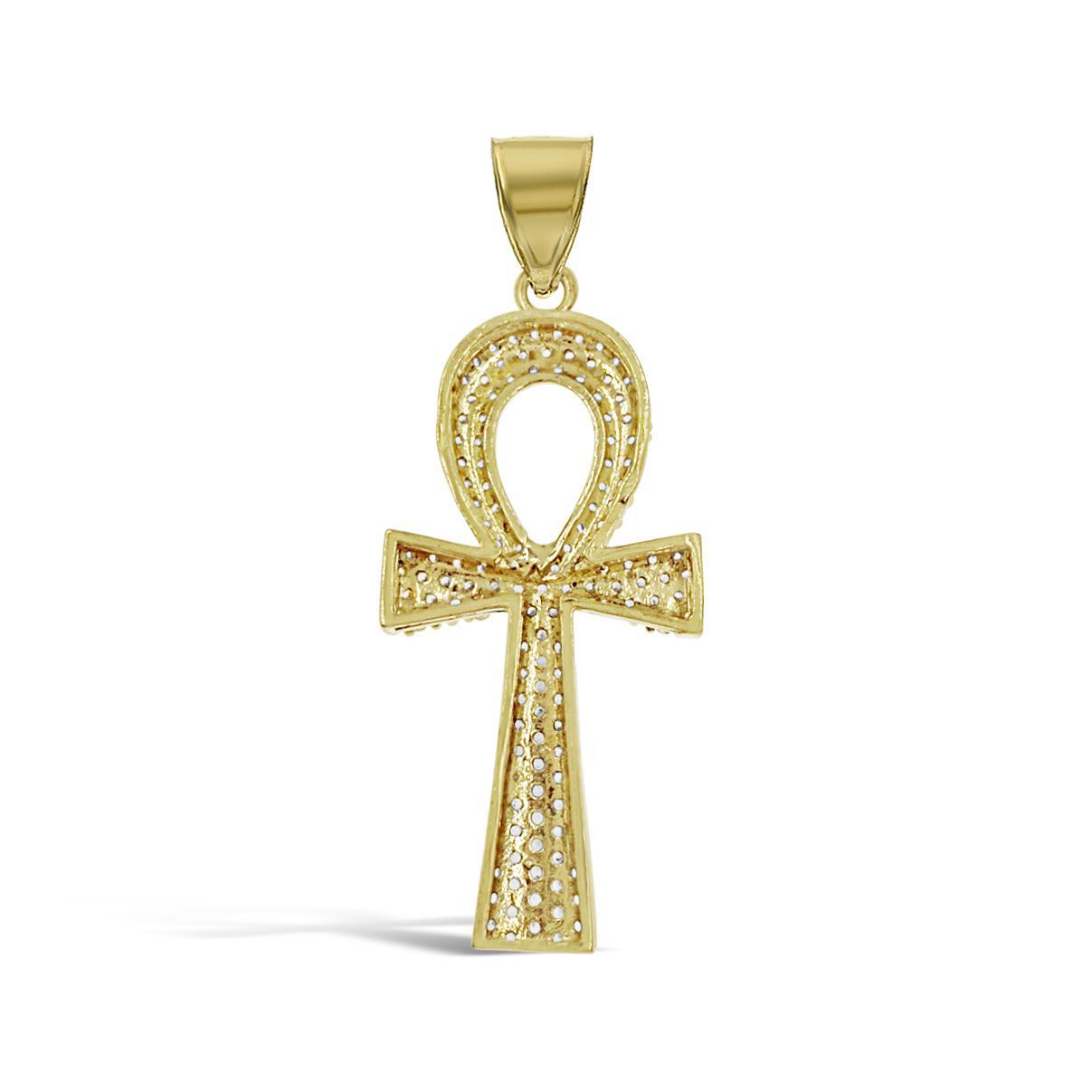 10K Yellow Gold Egyptian Ankh Cross Pendant