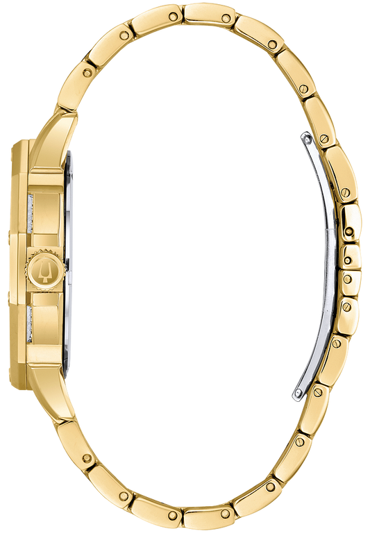 Bulova Octava Crystal Gold Tone Mens Watch 98C126