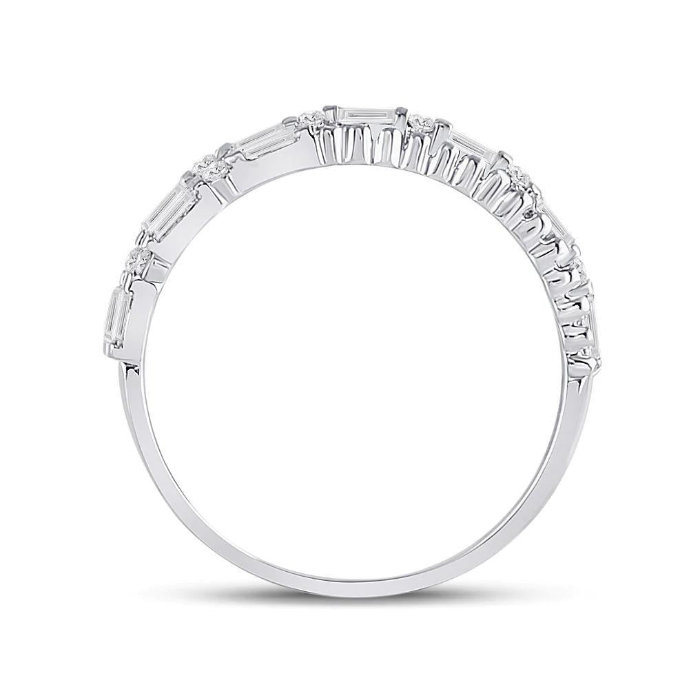 0.30ctw Baguette Diamond Womens Wedding Band Ring 14K White Gold
