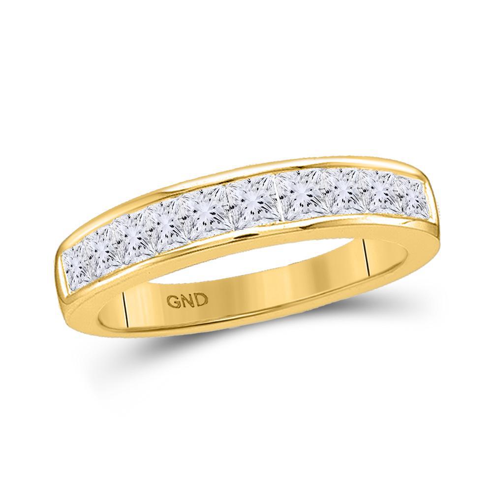 0.25ctw Princess Diamond Single Row Bridal Wedding Band 14k Yellow Gold