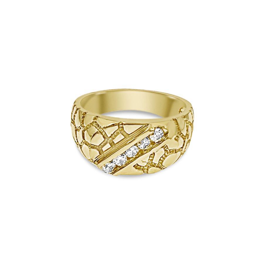 Nugget Men's Ring 10k Yellow Gold Band