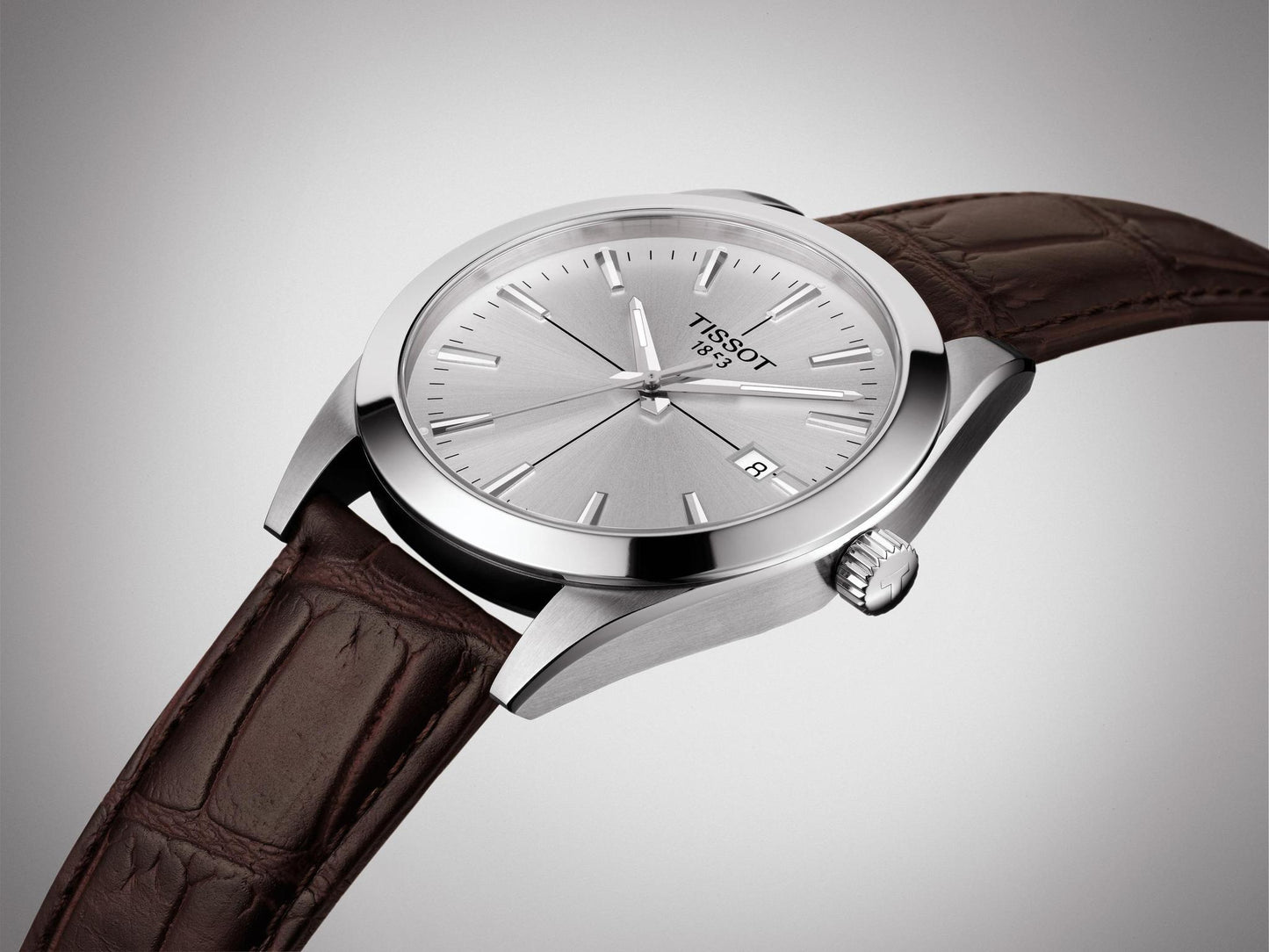 Tissot Gentleman Watch Brown Leather T1274101603101